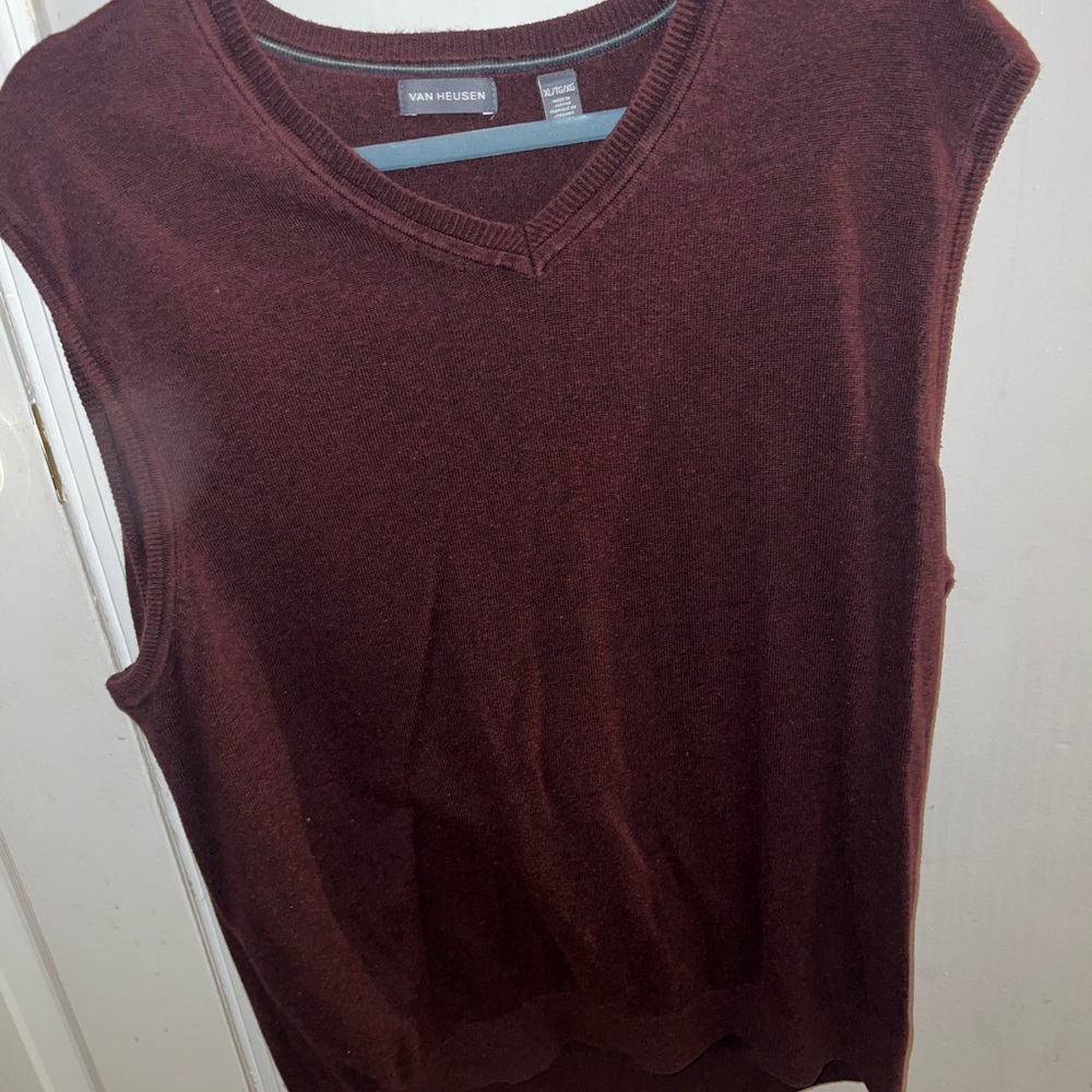 Van Heusen Red Tank Top with V-Neck